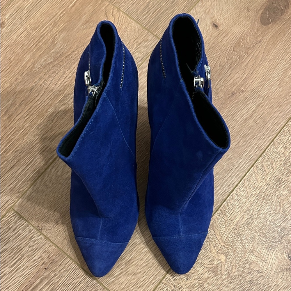 Aldo Royal Blue Suede Ankle Booties - Picture 3 of 5